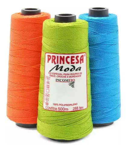 comprar 14 Cones Linha Princesa Moda Fio Grosso Crochê 500m