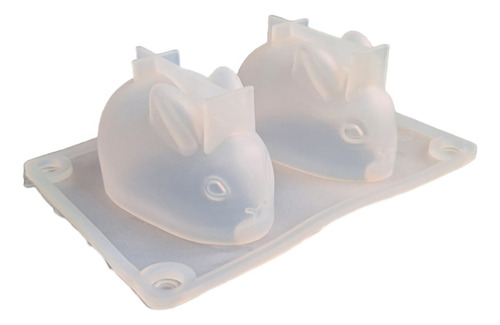 * Molde Silicon 2 Conejos 3d Chocolate Fondant Jabon Resina
