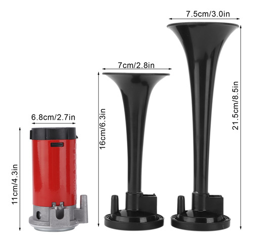 Trucks Trumpet Car Dual Dc 12 V 130 Db Negro De Repuesto Par