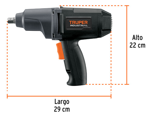 Llave De Impacto 1/2 900 W Industrial Truper Imp-1/2n 11682