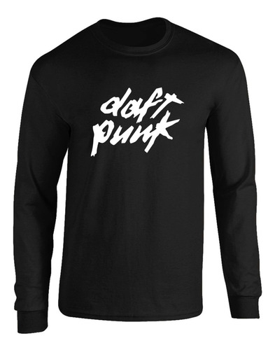 Camibuso Daft Punk House Musica Negro Camiseta Manga Larga 