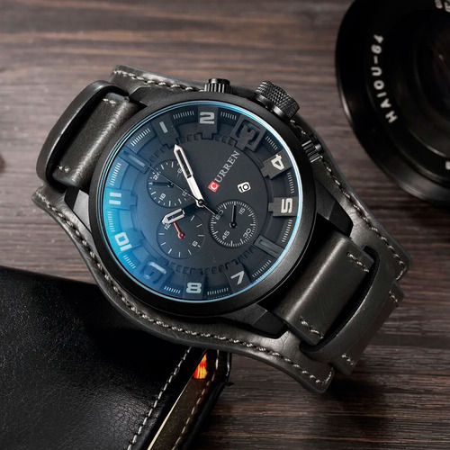 Reloj Curren 8225 Cronografo Negro Combinación Perfecta De Estilo Deportivo Tecnologia Avanzada Y Precision Excepcional Otec