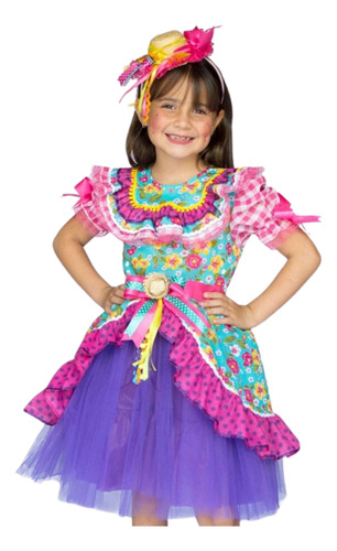 Vestido Infantil Festa Junina Floral Bambolê 759