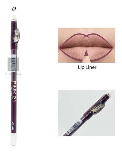 Lip Liner Delineador Labios Pink 21 Original Con Sacapuntas