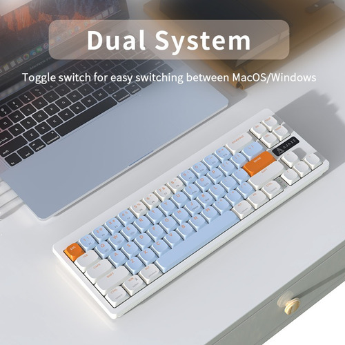 Teclado Ajazz Akl680 De Modo Dual Rojo Interruptor Corto Ina