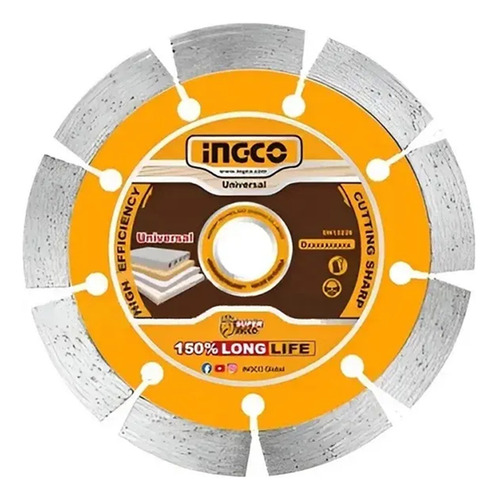Disco Diamantado Segmentado 7 180mm Ingco Dmd0118013