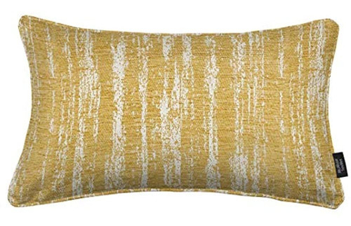 Mcalister Textiles Ochre Yellow Chenille Throw Pillow Cover