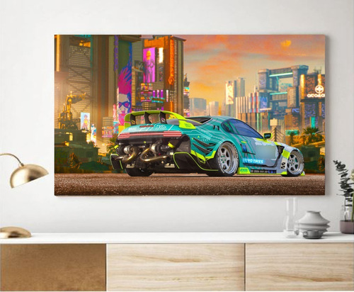 Cuadro Decorativo Arte Automóviles Supra Futurista 28x41cm