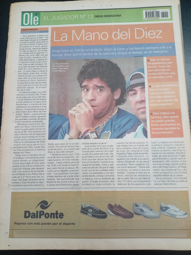 Diario Olé Boca Campeón Apertura Diciembre 2005 Maradona E (Usado)