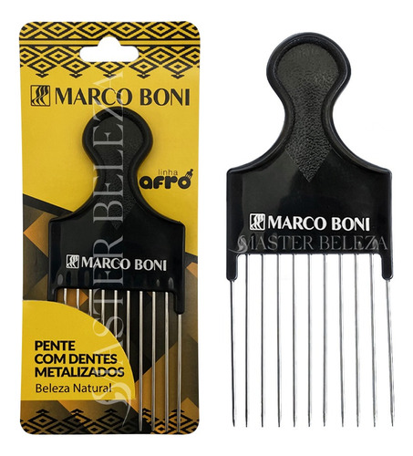 Marco Boni Pente Garfo Dentes De Metal Cabelo Afro Ref 1219