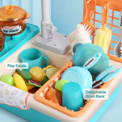 Imagen 2 de 5 de Fregadero De Juguete Con Sistema De Circulación De Agua.