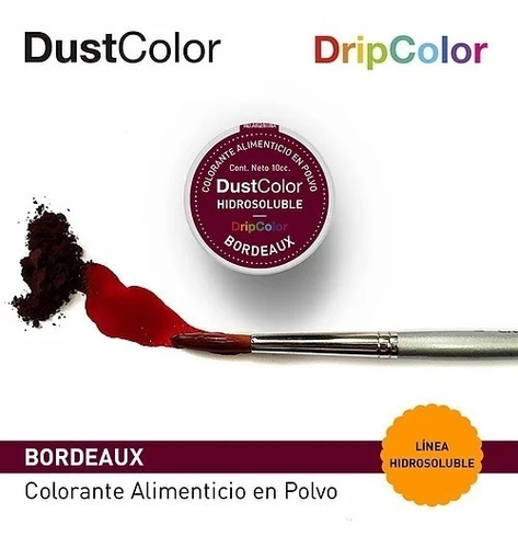 Colorante En Polvo Hidrosoluble Bordeaux 10 Cc Dust Color 