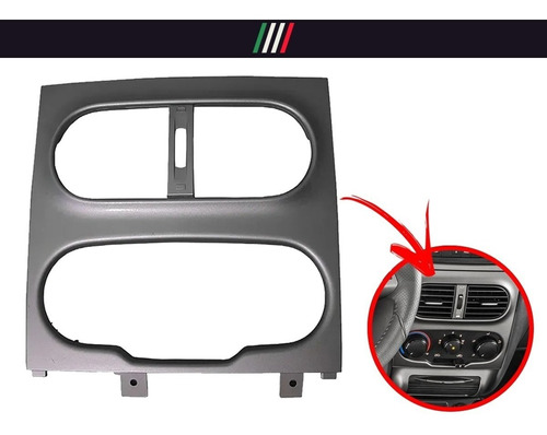 Moldura Rádio Prata Controle Painel Dianteiro Palio Week 17