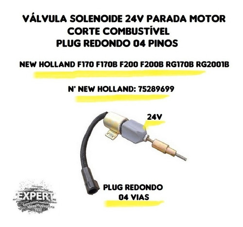 Solenoide 24v Corte Combustível New Holland 75289699