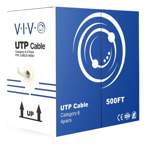 Vivo 500 Pies A Granel Cat6, Cable Ethernet Cca, 23 Awg, ...