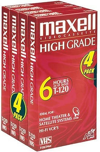 Cinta Vhs Maxell Hg T-120 (paquete De 4) (descontinuada Por