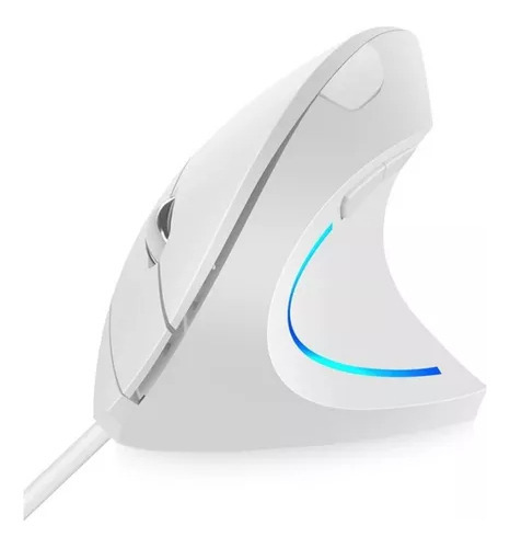 Mouse Vertical Verto Ergonomic 6 Botões 1600dpi Usb Com Fio Luuk Young D5 Branco