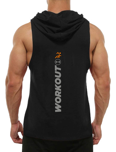 Musculosa Capucha Entrenamiento Sudadera Gym Gdo Workout