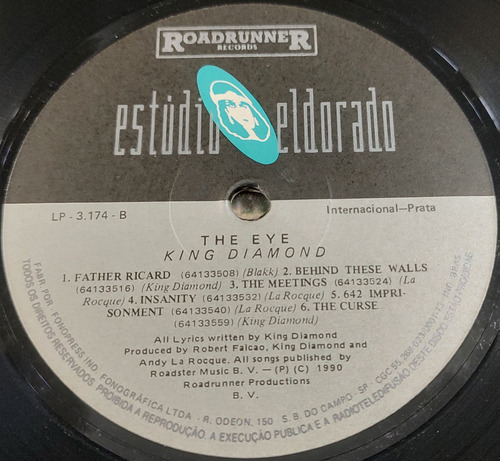 King Diamond - The Eye Lp Brasil 1ra Edicion Mercyful Fate Brasil 1ra Edicion (Usado)