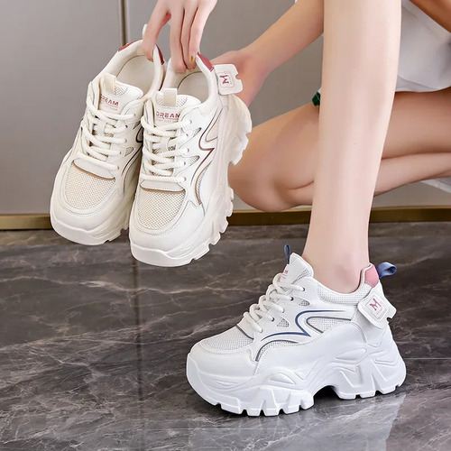 Zapatos Blancos De Tacón Alto Con Fondo Grueso De Verano Par