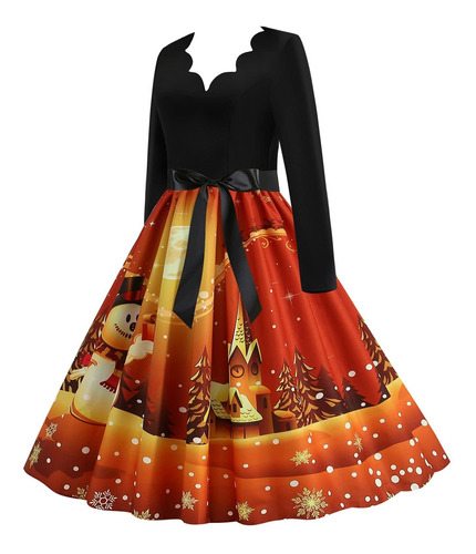 Dama Dresse Patchword Vintage Rocabilly Dress Christma