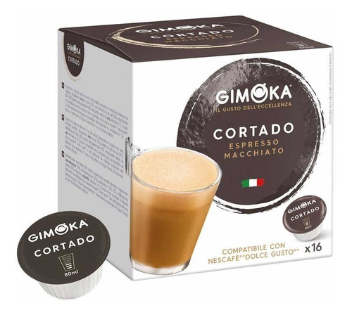 Caja X16 Capsulas Dolce Gusto Gimoka Cafe Cortado Macchiato