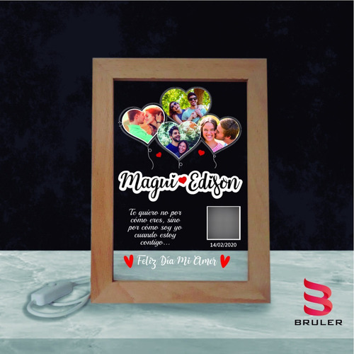 Imagen 8 de 8 de Lámpara Marco Led Spotify Personalizada Con Acrílico