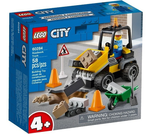 Lego City - Caminhão De Obras Rodoviárias 58pçs - 60284