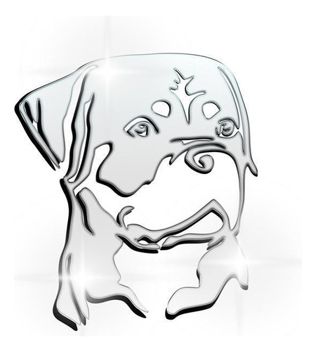 Acrílico Decorativo Espelhado Cachorro Boxer Prata