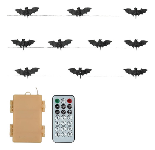 Guirnalda Halloween 30 Luces Led Murciélago Con 8 Modos
