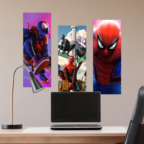 Combo X 3 Cuadros Grandes Comic Marvel Spider Man - Animeras