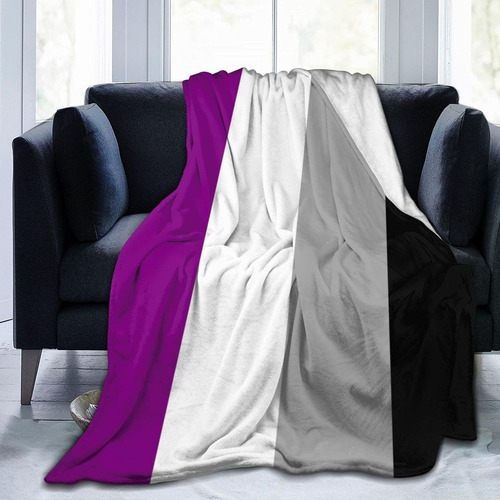 Mantas De Lana De Franela Con Bandera Del Orgullo Asexual De