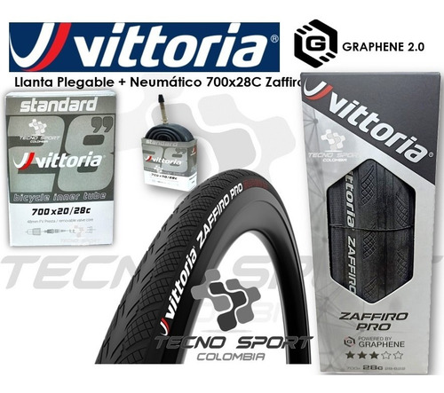 Combo Llanta + Neumático Vittoria 700x28 Zaffiro Pro Grafeno