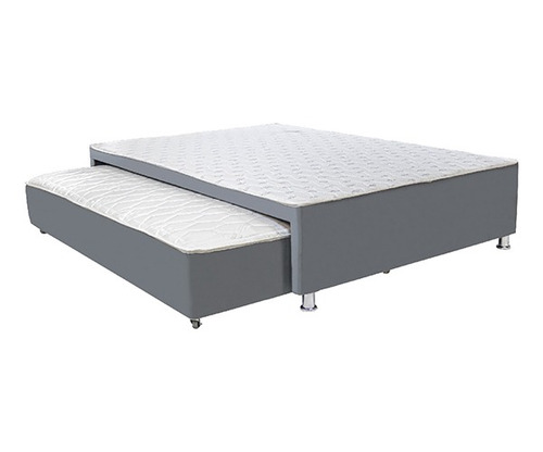 Cama Tarima Nido Semidoble Gris Colchones Incorporad 120x190