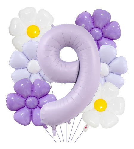 Kit Fiesta Margarita Globos De Cumpleaños Decoración Color Número 9