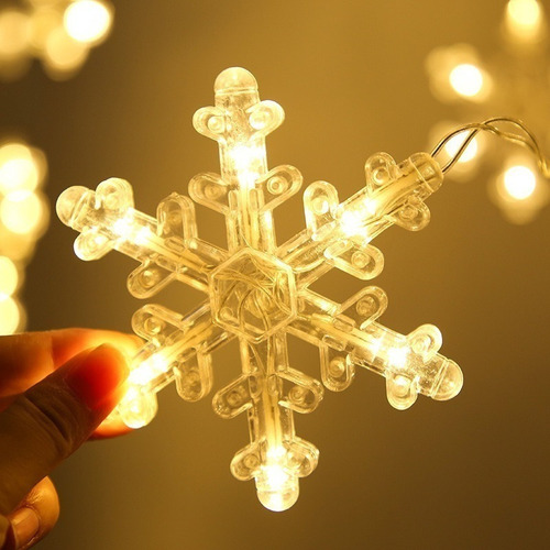 Cortinas Serie Luces Navidad Copo De Nieve Usb 8 Modos Led