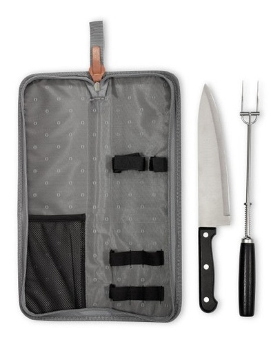 Set De Asado 2 Utensilios Con Estuche De Tela U Grill