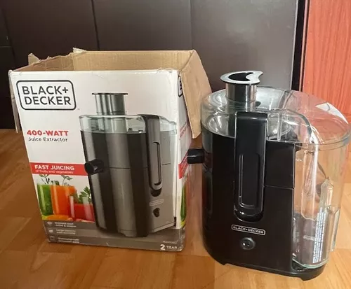 BLACK+DECKER Extractor de jugo de frutas y verduras de 400 vatios, negro,  JE2400BD