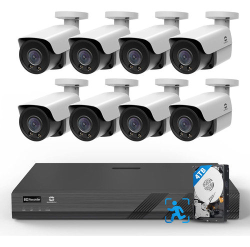 Gwsecu Gw-1608b8md - Sistema De Camara De Seguridad 4k, 8 Ca