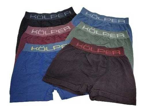 Pack X6 Kolper Boxer Hombre Algodon Raya Sin Costura A 3357