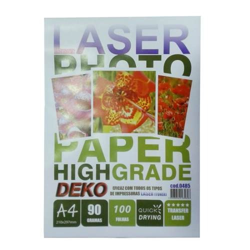 Papel Transfer Laser Rigido 100 Folhas A4 90gr High Quality