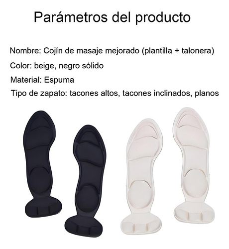 3 Pares Plantillas Memory Foam Antifatiga Absorbe El Sudor 3 Pares Negro