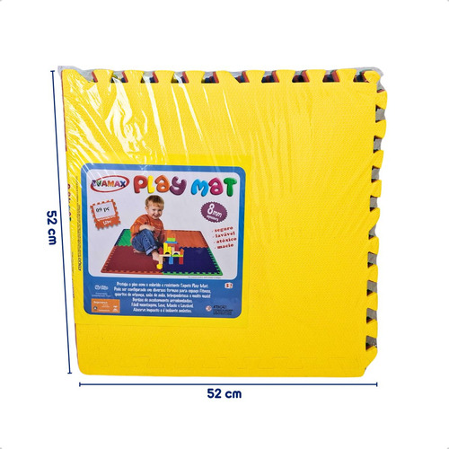 Tapete Eva Big Play Matcolor Com Bordas 9 Pçs 52x52cm 8mm Colorido
