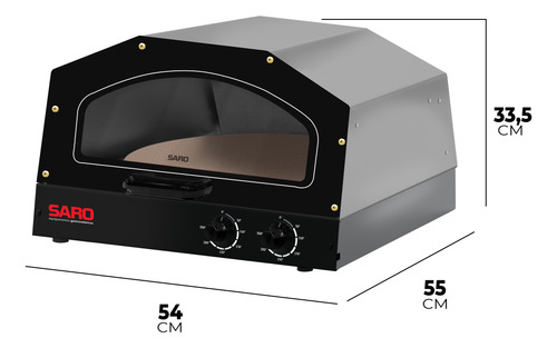 Forno De Pizza Elétrico Com Pedra Antiaderente Saro