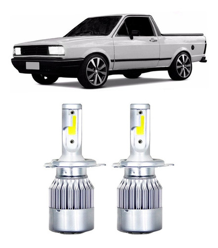 Kit Lampada Super Led Farol Alto E Baixo Vw Saveiro Quadrada