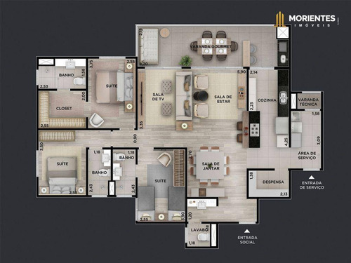 Imagem 8 de 24 de Apartamento Com 4 Dormitórios À Venda, 141 M² Por R$ 1206388 - Jardim Campos Elísios - Jundiaí/sp No Terraço Vila Bela - Ap0306