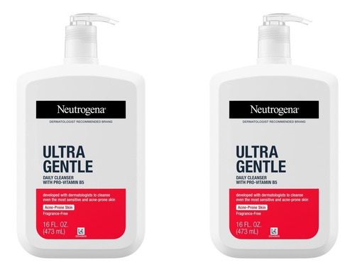 Kit 2x Neutrogena Limpiador Facial Ultra Gentle Piel C Acne