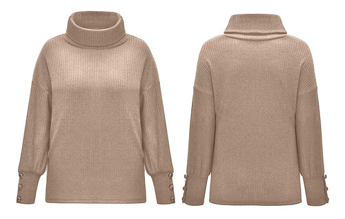 Suéter Tejido Con Cuello De Tortuga Para Mujer 1602