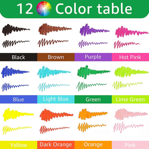 Set De 12 Marcadores Doble Punta De Colores