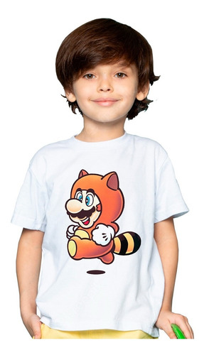 Playera Niño Mario Bros 3 Tanooki Nes